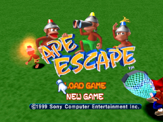 Ape Escape title screen for Playstation